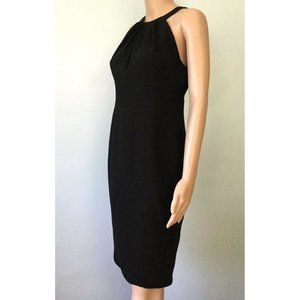 Womens Evan Picone Black Sleeveless Sheath Dress Pencil Hatler Zipper Work 4